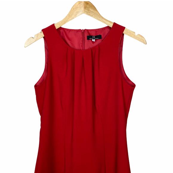 Moncho Heredia Spain Red Tan Striped Sleeveless Sheath Dress Size 10 - Picture 2 of 10